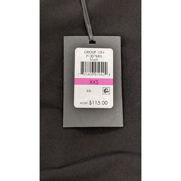 DKNY Womens Size XXS Black Polyester Long Sleeves Mock Neck Mini Dress - Picture 8 of 11